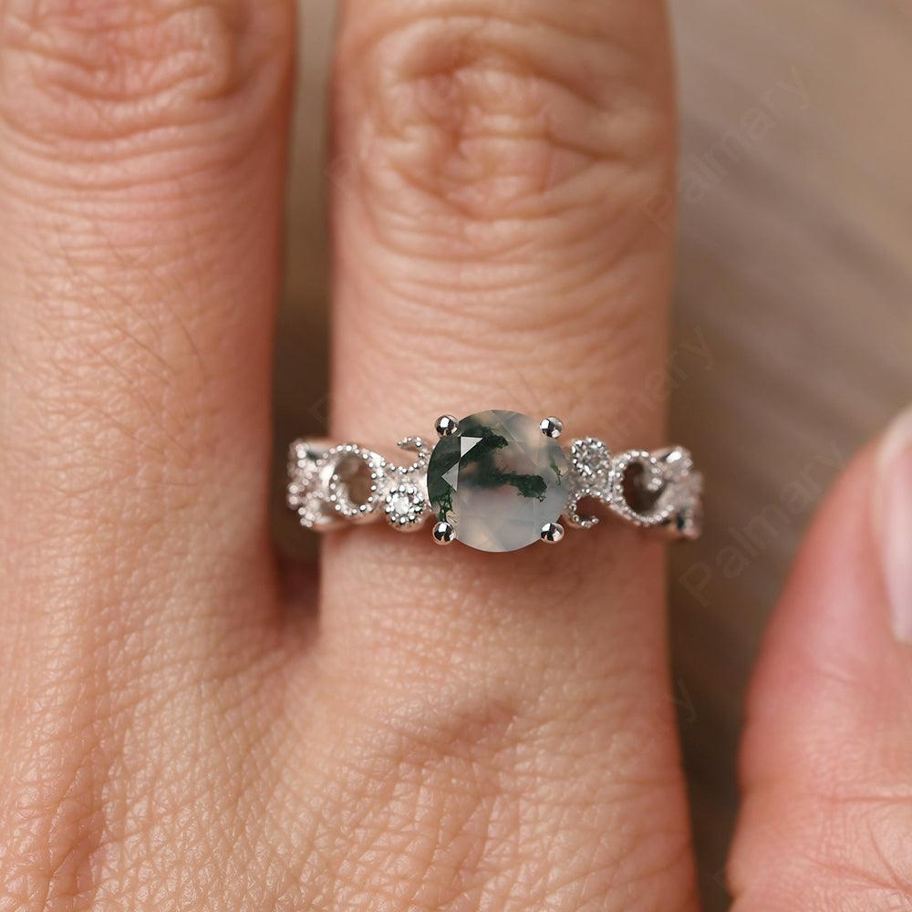 Vintage Moss Agate Engagement Rings - Palmary