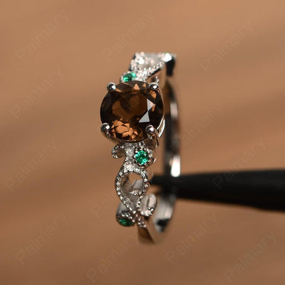 Vintage Smoky Quartz  Engagement Rings - Palmary