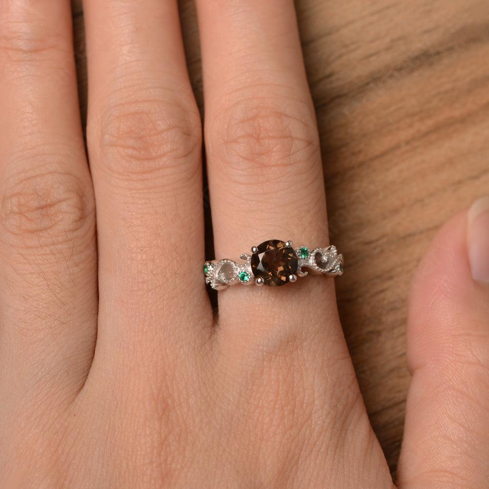 Vintage Smoky Quartz  Engagement Rings - Palmary