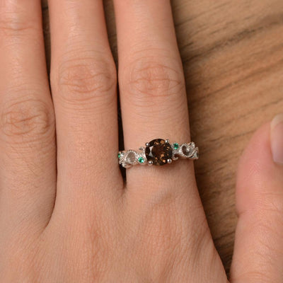 Vintage Smoky Quartz  Engagement Rings - Palmary
