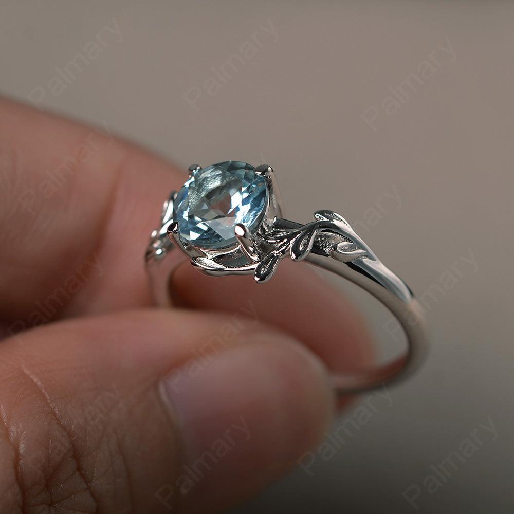Twig Aquamarine Ring Sterling Silver - Palmary