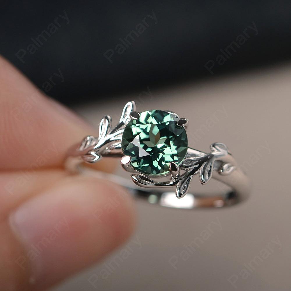 Twig Green Sapphire Ring Sterling Silver - Palmary