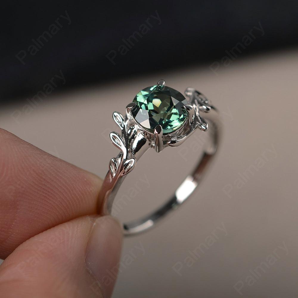 Twig Green Sapphire Ring Sterling Silver - Palmary