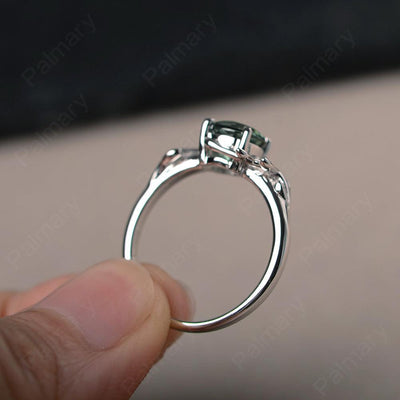 Twig Green Sapphire Ring Sterling Silver - Palmary