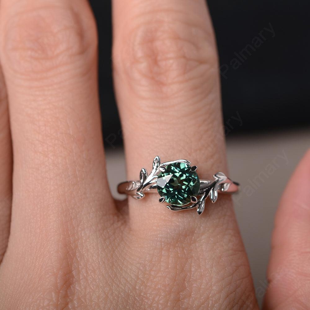 Twig Green Sapphire Ring Sterling Silver - Palmary