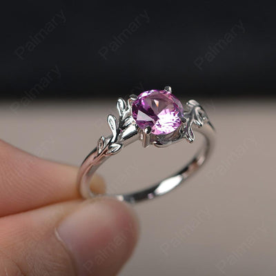 Twig Pink Sapphire Ring Sterling Silver - Palmary