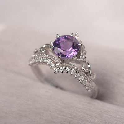Round Cut Amethyst Cocktail Ring - Palmary