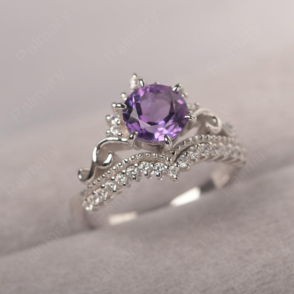 Round Cut Amethyst Cocktail Ring - Palmary