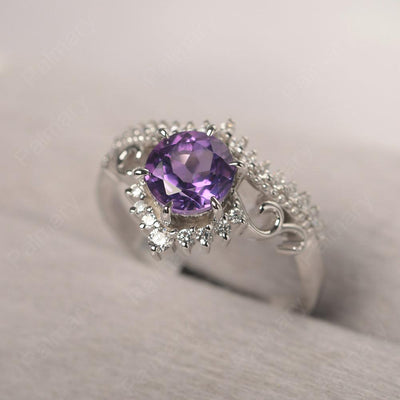 Round Cut Amethyst Cocktail Ring - Palmary