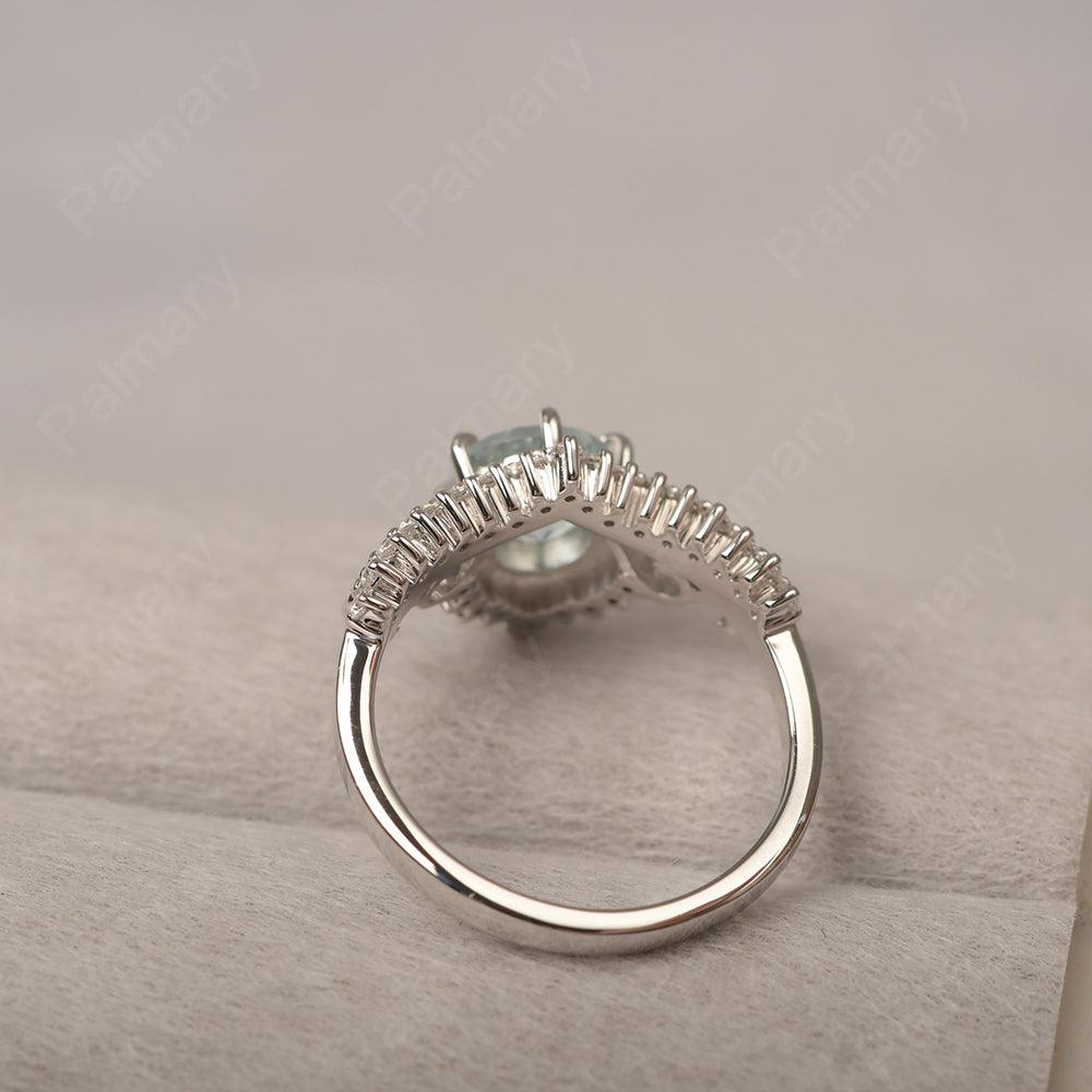 Round Cut Aquamarine Cocktail Ring - Palmary