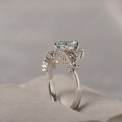 Round Cut Aquamarine Cocktail Ring - Palmary
