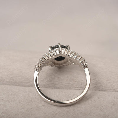 Round Cut Black Spinel Cocktail Ring - Palmary