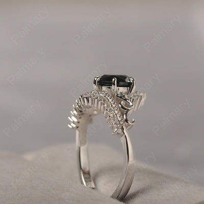 Round Cut Black Spinel Cocktail Ring - Palmary