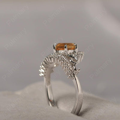 Round Cut Citrine Cocktail Ring - Palmary