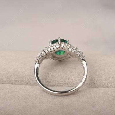 Round Cut Emerald Cocktail Ring - Palmary