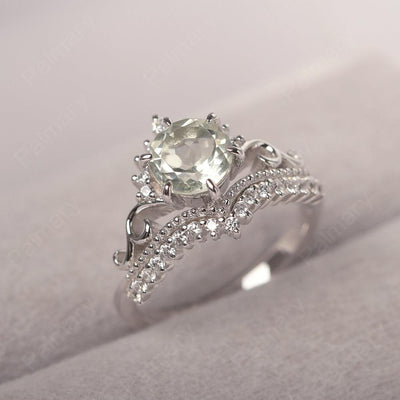 Round Cut Green Amethyst Cocktail Ring - Palmary