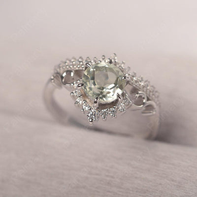 Round Cut Green Amethyst Cocktail Ring - Palmary