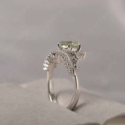 Round Cut Green Amethyst Cocktail Ring - Palmary