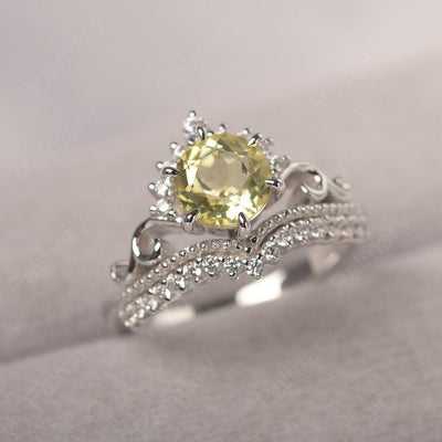 Round Cut Lemon Quartz Cocktail Ring - Palmary