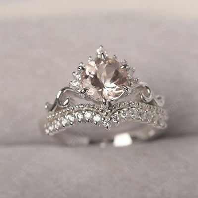 Round Cut Morganite Cocktail Ring - Palmary