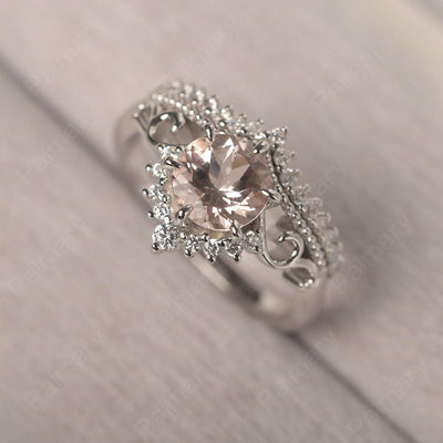Round Cut Morganite Cocktail Ring - Palmary