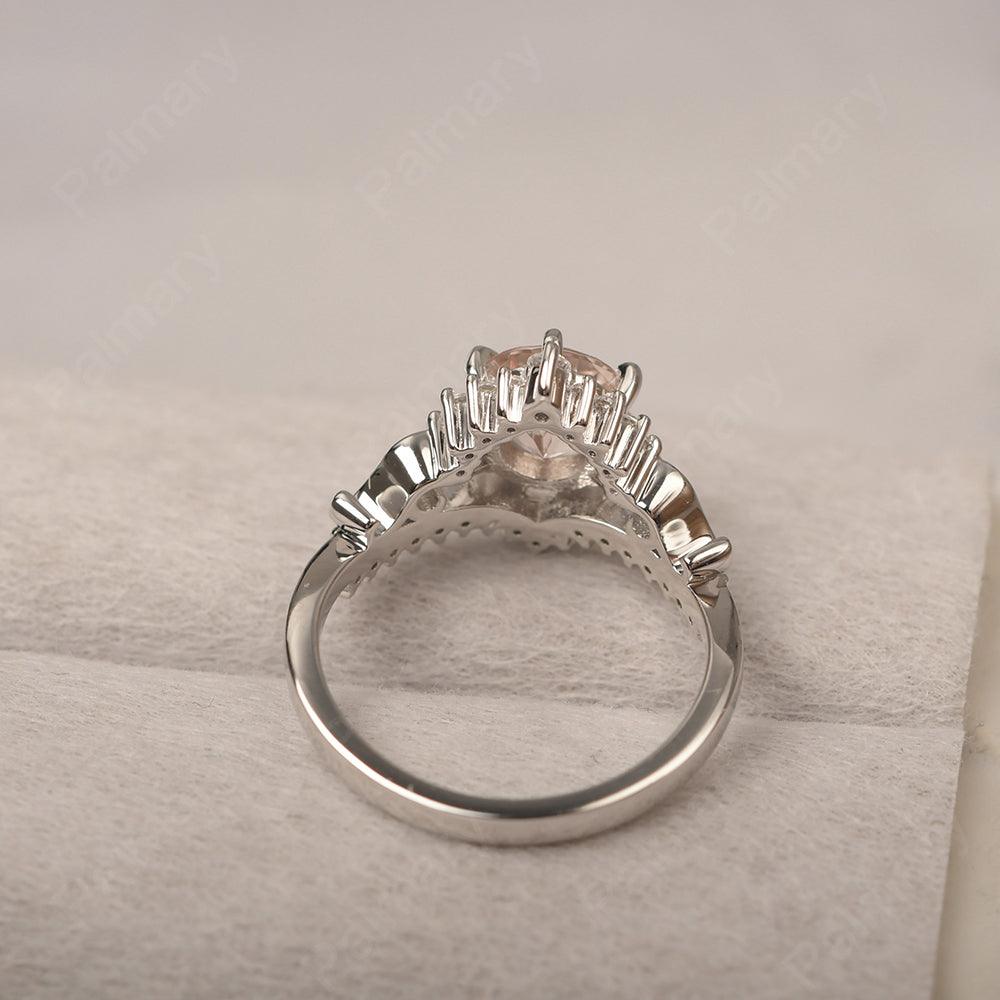 Round Cut Morganite Cocktail Ring - Palmary
