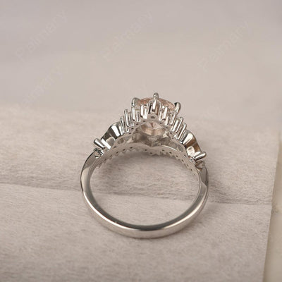 Round Cut Morganite Cocktail Ring - Palmary