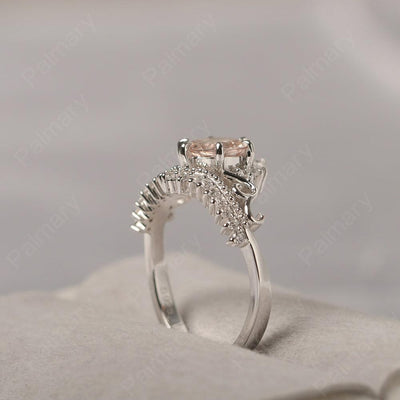 Round Cut Morganite Cocktail Ring - Palmary