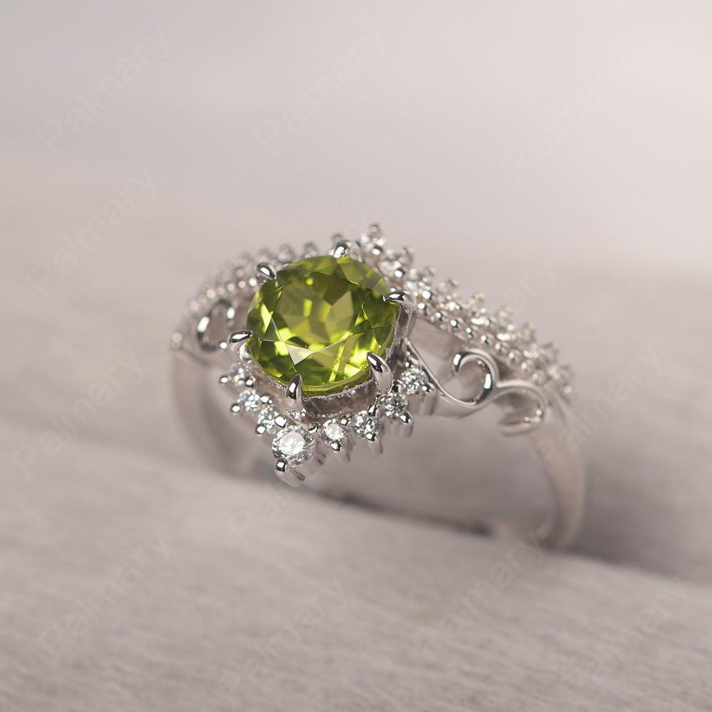 Round Cut Peridot Cocktail Ring - Palmary