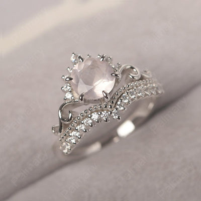 Round Cut Rose Quartz Cocktail Ring - Palmary