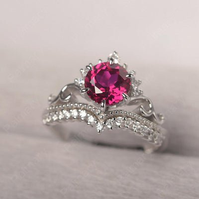 Round Cut Ruby Cocktail Ring - Palmary