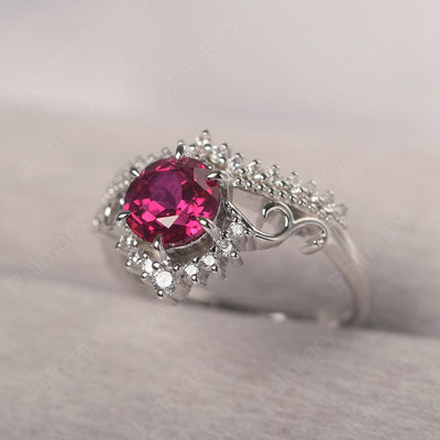 Round Cut Ruby Cocktail Ring - Palmary