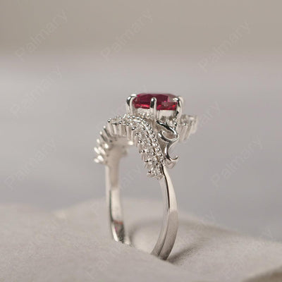 Round Cut Ruby Cocktail Ring - Palmary