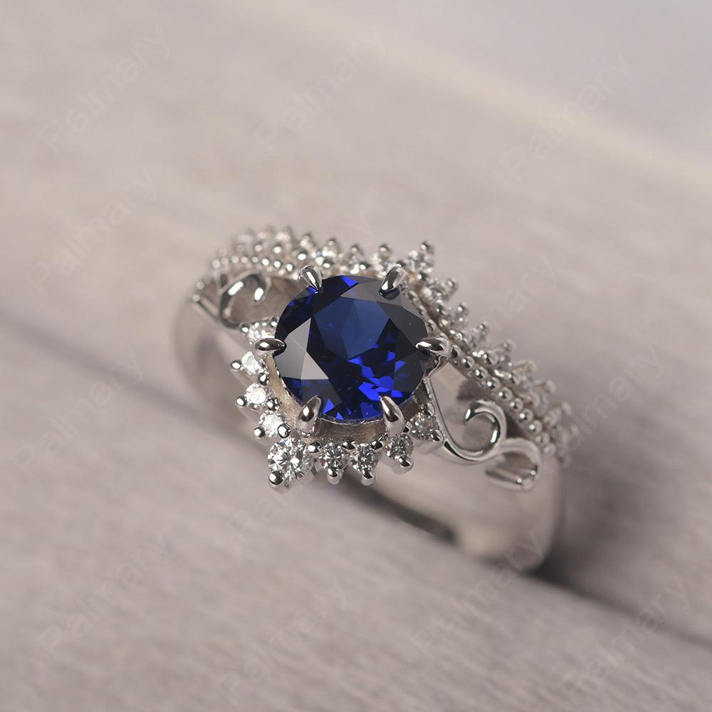 Round Cut Sapphire Cocktail Ring - Palmary