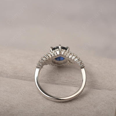 Round Cut Sapphire Cocktail Ring - Palmary