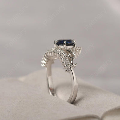 Round Cut Sapphire Cocktail Ring - Palmary