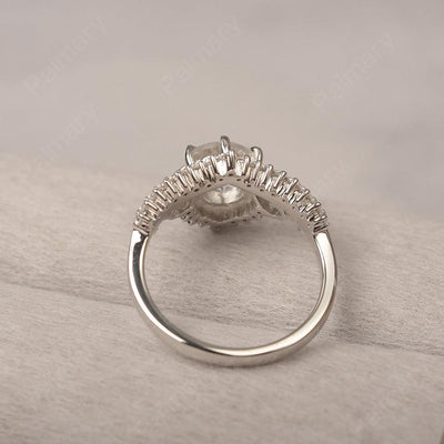 Round Cut White Topaz Cocktail Ring - Palmary