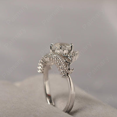 Round Cut White Topaz Cocktail Ring - Palmary