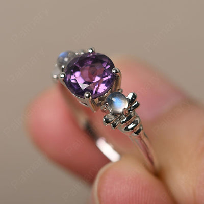 Three Stone Amethyst Mother Ring - Palmary