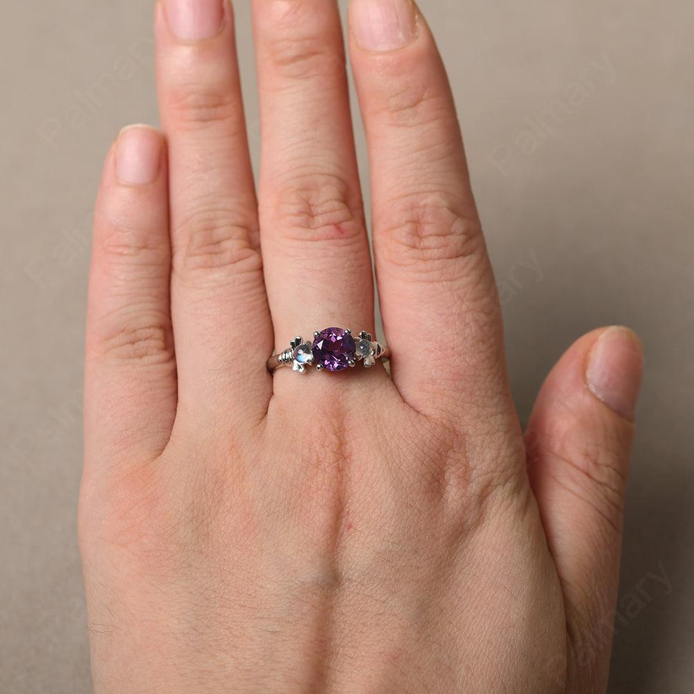 Three Stone Amethyst Mother Ring - Palmary