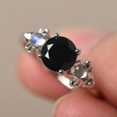 Three Stone Black Spinel Mother Ring - Palmary
