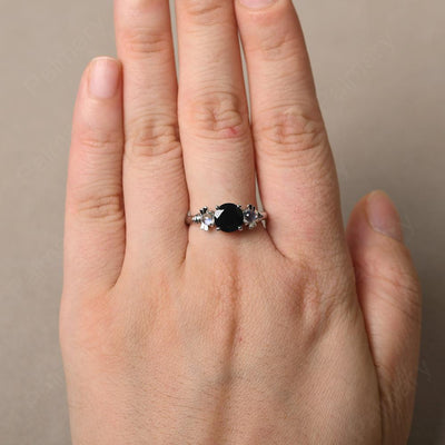 Three Stone Black Spinel Mother Ring - Palmary