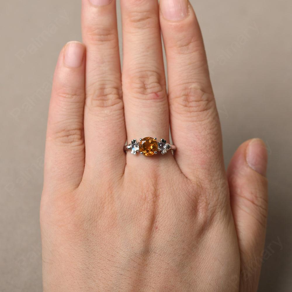 Three Stone Citrine Mother Ring - Palmary