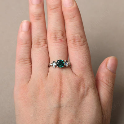 Three Stone Emerald Mother Ring - Palmary