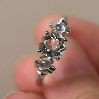 Three Stone Green Amethyst Mother Ring - Palmary