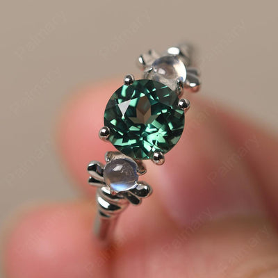 Three Stone Green Sapphire Mother Ring - Palmary