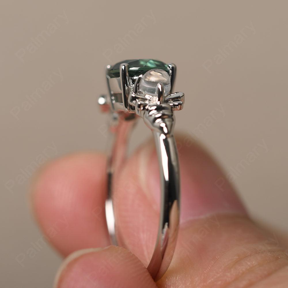 Three Stone Green Sapphire Mother Ring - Palmary