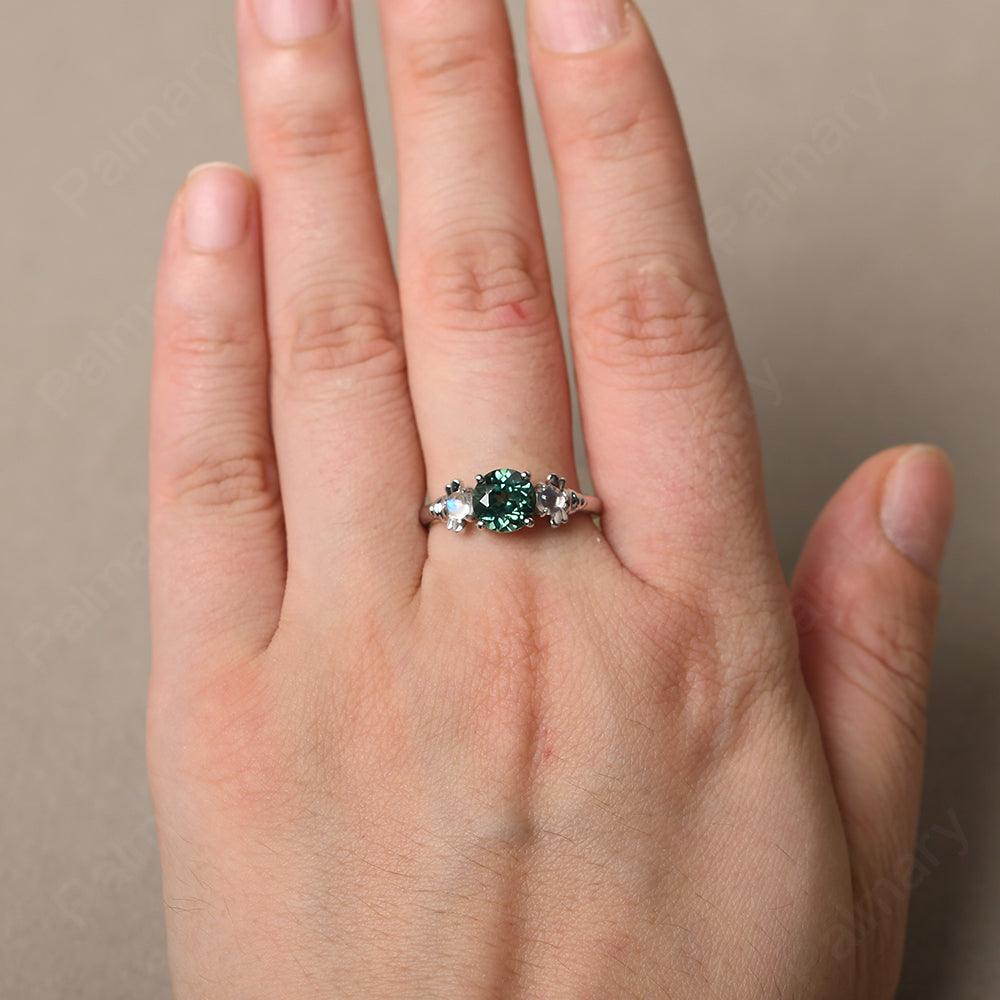 Three Stone Green Sapphire Mother Ring - Palmary