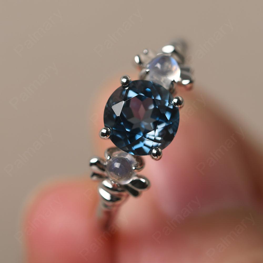 Three Stone London Blue Topaz Mother Ring - Palmary