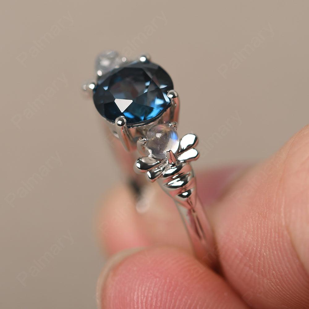 Three Stone London Blue Topaz Mother Ring - Palmary